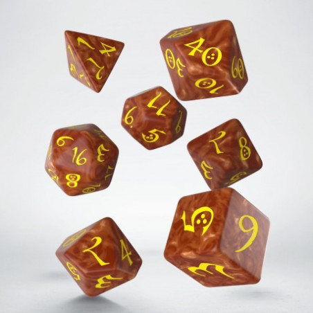 Dados Q Workshop Classic RPG Caramel & Yellow Dice Set