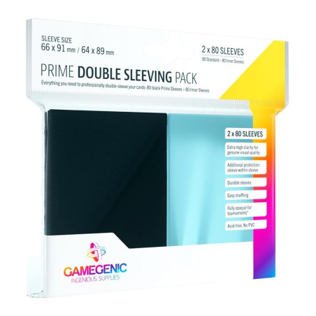 Fundas Gamegenic Prime Double Sleeving Pack 80+80 Unidades