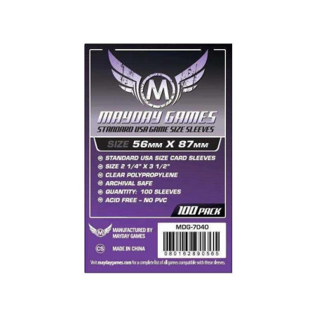 Fundas Mayday Usa 56X87 Mm 100 Unidades