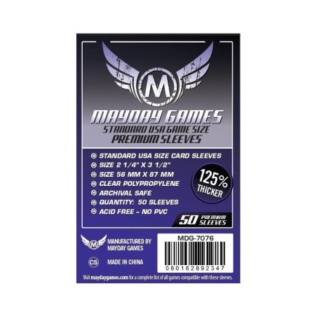 Fundas Mayday Usa Premium 56X87 Mm 50 Unidades