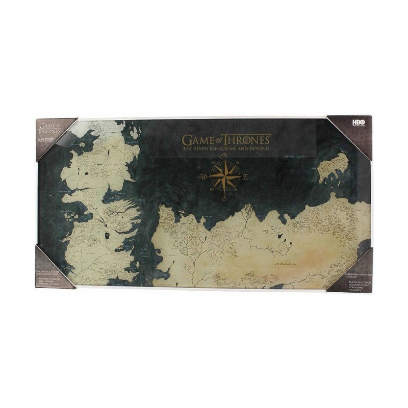 Sd Toys Cuadro Vidrio Templado Game Of Thrones Mapa 600X300 Mm | Figuras y Merchandising | Gameria