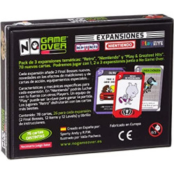 No Game Over: Nientiendo, Play & Greatest Hits y Retro es un juego de cartas, inspirado en el mundo de los videojuegos, en el qu