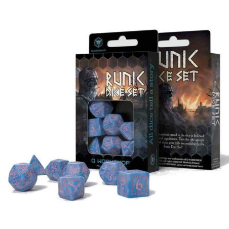 Dados Q Workshop Runic Glacier & Fucsia Dice Pack