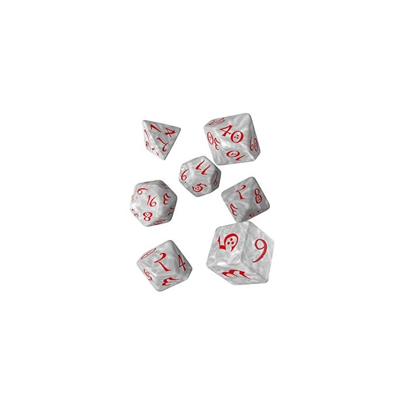 Dados Q Workshop Classic RPG Pearl / Red Dice Set | Accesorios | Gameria