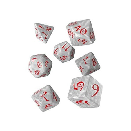 Dados Q Workshop Classic RPG Pearl / Red Dice Set