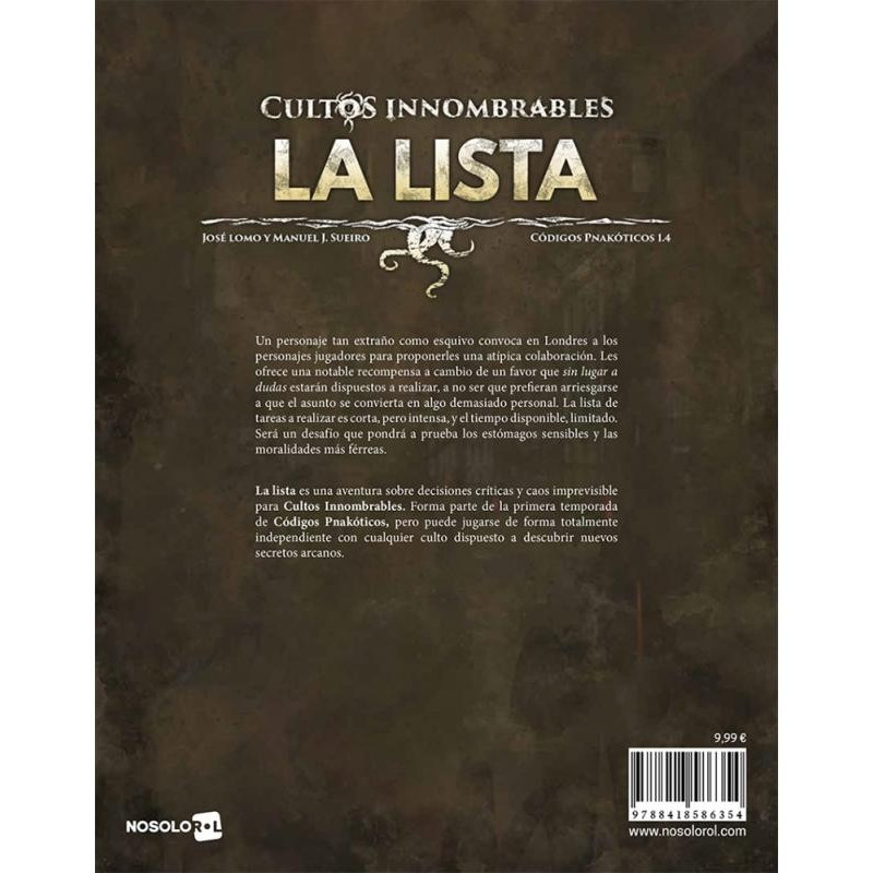 Cultos Innombrables La Lista | Rol | Gameria