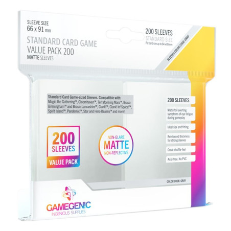 Fundas Gamegenic Matte Standard Value Pack 200 Unidades