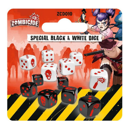 Zombicide Segunda Edición Dados Especiales Blanco y Negro