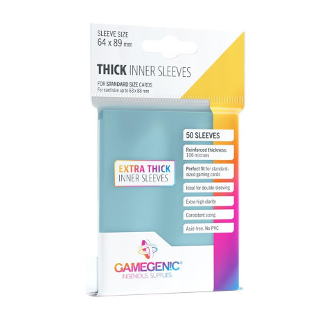 Fundas Gamegenic Thick Inner Sleeves 64x89 mm 50 Unidades