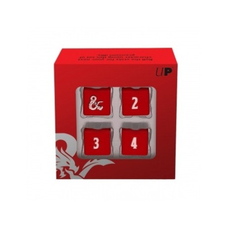 Dados Ultra Pro Heavy Metal Dungeons & Dragons Red and White 4D6 Dice Set