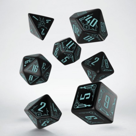 Dados Q Workshop Galactic Black & Blue Dice Set