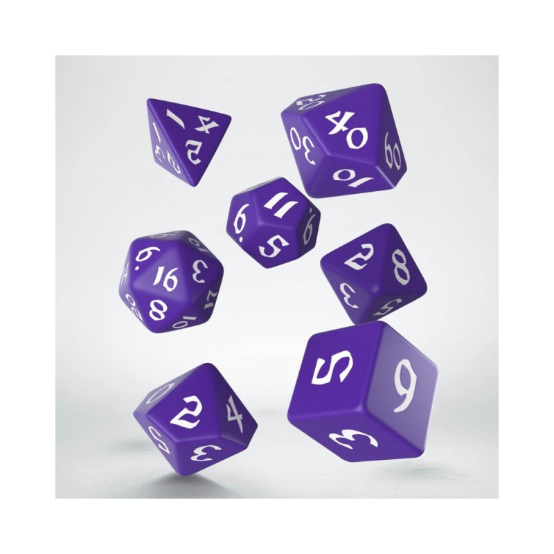 Dados Q Workshop Classic Runic Purple & White Dice Set