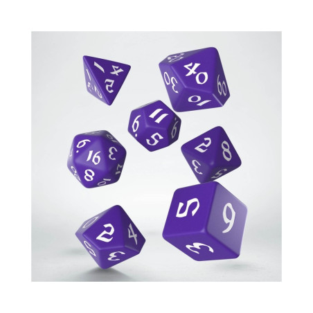 Dados Q Workshop Classic Runic Purple & White Dice Set