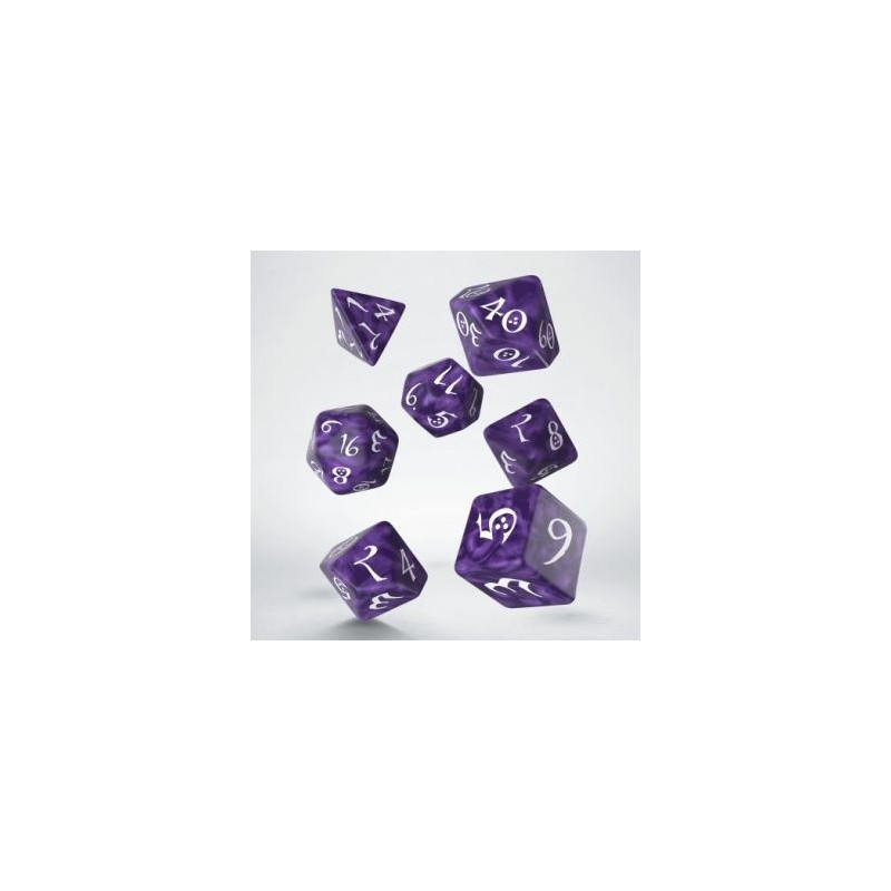 Dados Q Workshop Classic RPG Lavender & White Dice Set