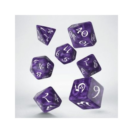 Dados Q Workshop Classic RPG Lavender & White Dice Set