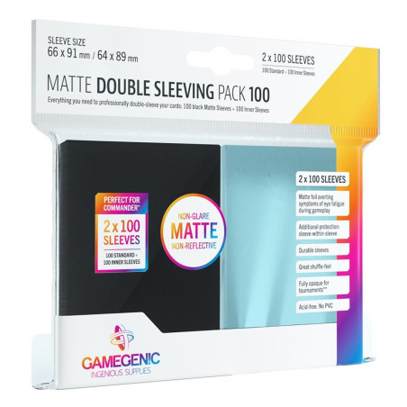 Fundas Gamegenic Matte Double Sleeving Pack 2x100 Uds