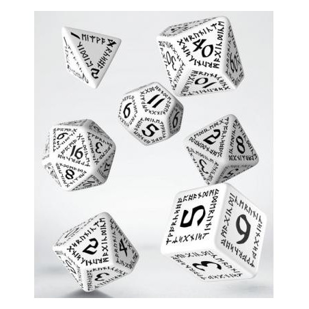 Dados Q Workshop Runic White & Black Dice Pack