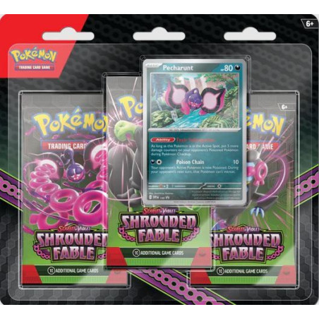 Pokémon Jcc Escarlata y Púrpura Fábula Sombría 3-pack Blister