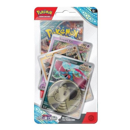 Pokemon Jcc Scarlet & Violet Stellar Crown Premium Checklane Blister Roaring Moon (Inglés)