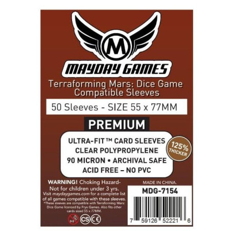 Fundas Mayday 55X77 Mm Terraforming Mars Premium 50 Unidades