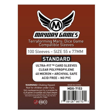 Fundas Mayday 55X77 Mm Terraforming Mars Standard 100 Unidades