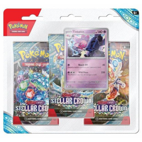 Pokémon Jcc Pack de 3 Boosters SV7 Stellar Crown Tinkaton (Inglés)