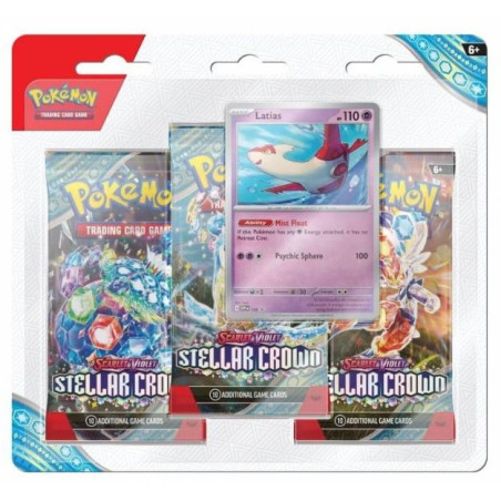 Pokémon Jcc Pack de 3 Boosters SV7 Stellar Crown Latias (Inglés)