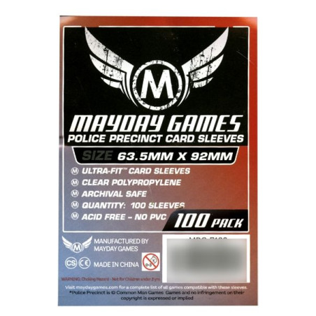 Fundas Mayday 63.5X92 Mm Costume PolicePrecinct 100 Unidades