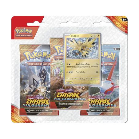 Pokémon Jcc Escarlata y Púrpura Chispas Fulgurantes 3-pack Blister