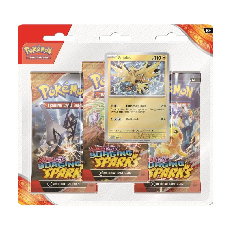 Pokémon Jcc Escarlata y Púrpura Surging Sparks 3-pack Blister | Juegos de Cartas | Gameria