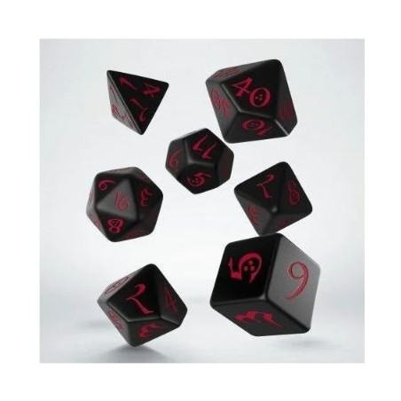 Dados Q Workshop Classic RPG Black / Red Dice Set