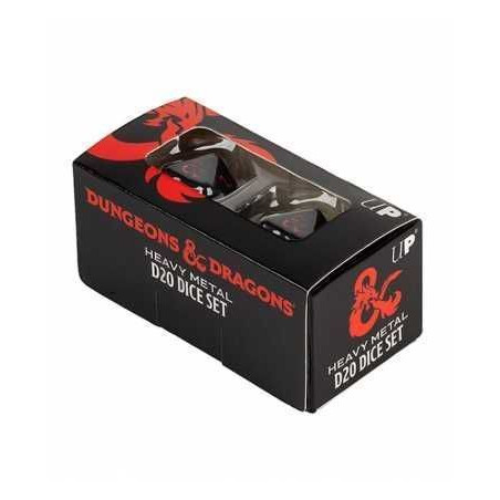 Dados Ultra Pro D20 Dice Set Heavy Metal Red anb Black 2 Unidades