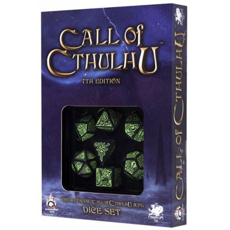 La Llamada De Cthulhu 7a Edición Set de Dados Black and Green