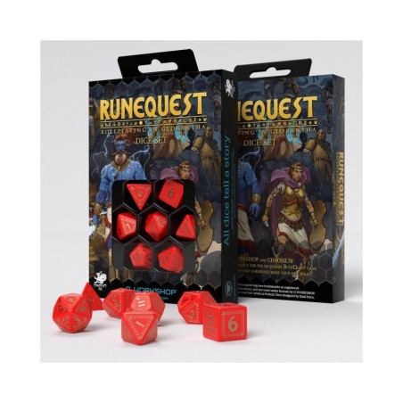 Dados Q Workshop Runequest Red and Gold