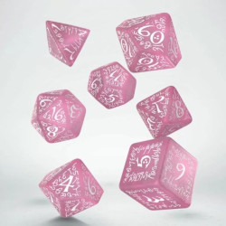 Dados Q Workshop  Elvish Shimmering Pink & White Dice Set | Accesorios | Gameria