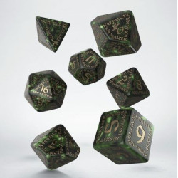 Dados Q Workshop Runic Green & Gold Dice Set | Accesorios | Gameria