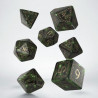 Dados Q Workshop Runic Green & Gold Dice Set | Accesorios | Gameria