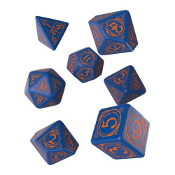 Dados Q Workshop Wizard Dark Blue & Orange Dice Pack | Accesorios | Gameria