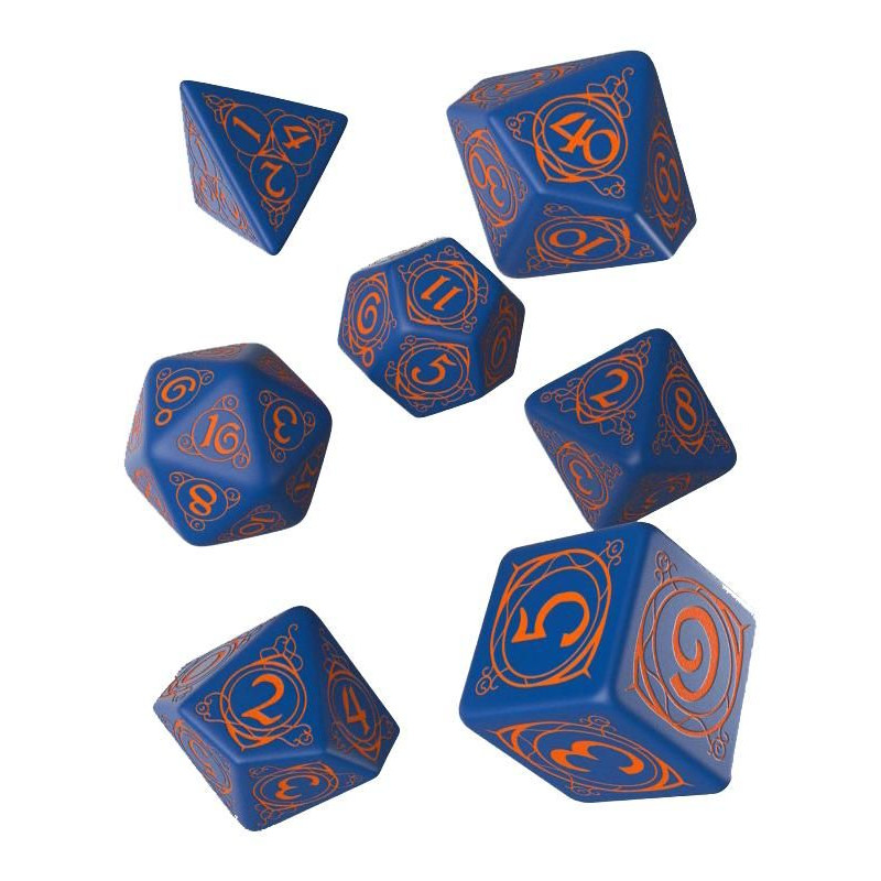 Dados Q Workshop Wizard Dark Blue & Orange Dice Pack | Accesorios | Gameria