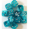 Dados Chessex Cirrus Aqua 16mm D6 (12 Unidades) Silver | Accesorios | Gameria