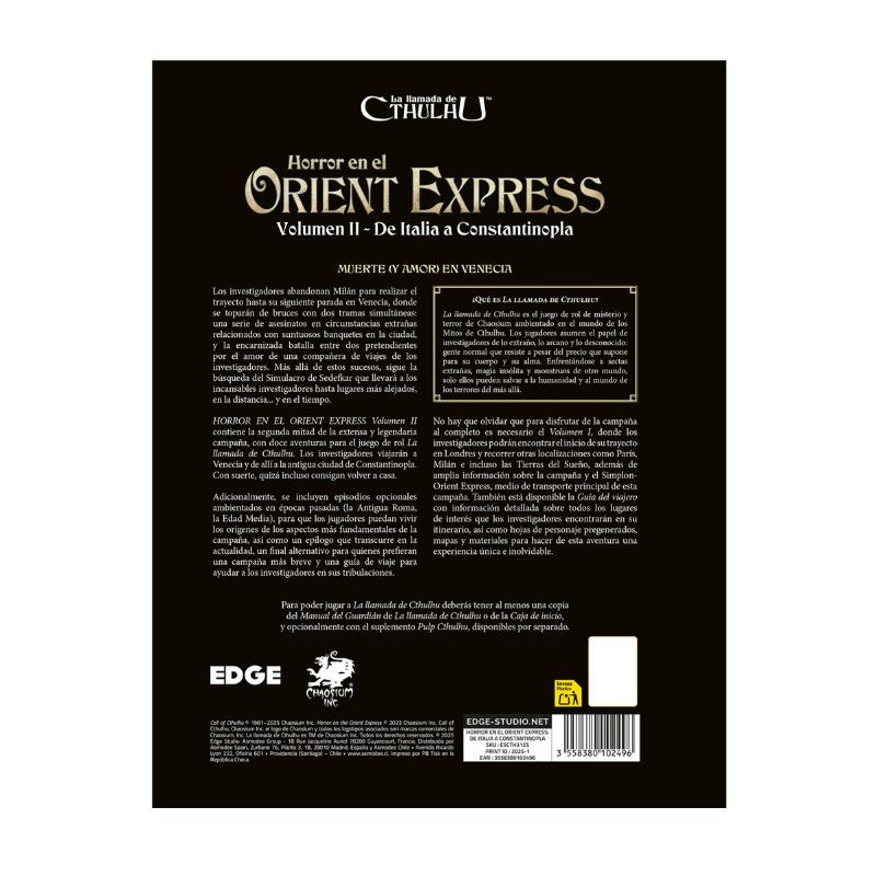 La Llamada De Cthulhu 7a Edición Horror en el Orient Express Vol.2 | Rol | Gameria