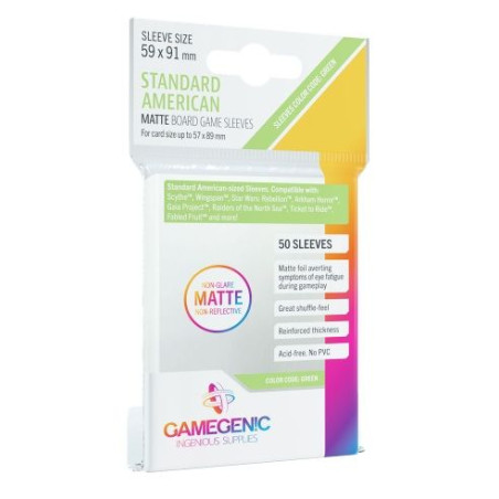 Fundas Gamegenic Matte Americanas 59X91 mm 50 Unidades