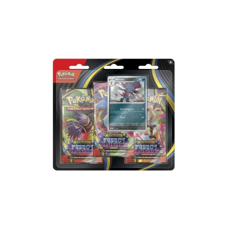 Pokémon Jcc Megaevolución Fuegos Fantasmanles Pack 3 Sobres (Blister)  | Juegos de Cartas | Gameria