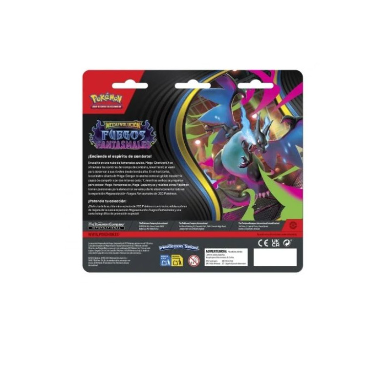 Pokémon Jcc Megaevolución Fuegos Fantasmanles Pack 3 Sobres (Blister)  | Juegos de Cartas | Gameria