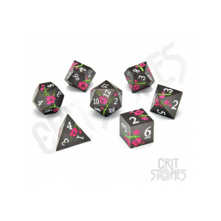 CritStones Pack de Dados Metal Nighttime Blossom (7)