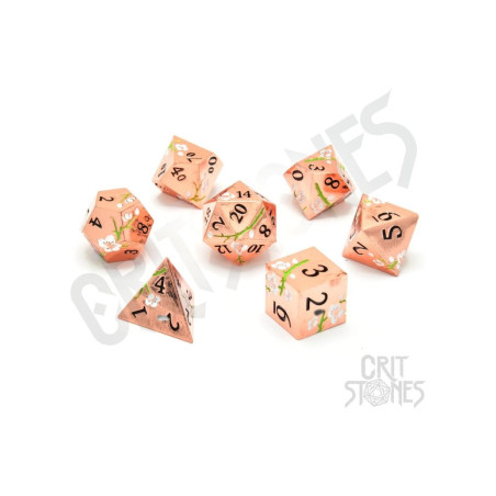 CritStones Pack de Dados Metal Pink Blossom (7)