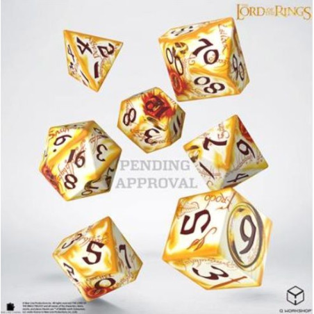 Dados Q Workshop The Lord of the Rings: Ring-bearers – Full Art Dice Set - Whitefire Radiance