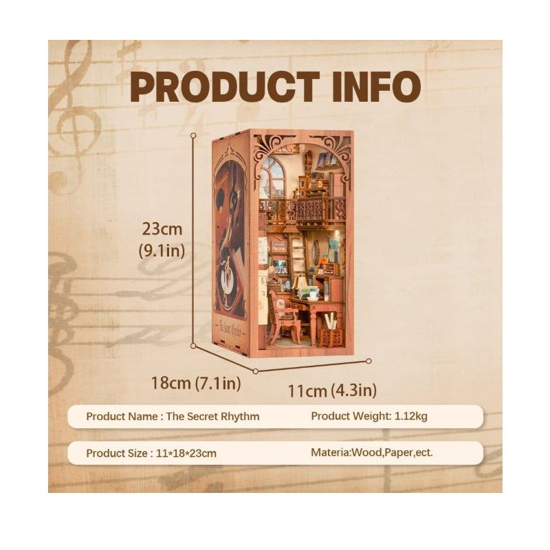Maqueta Sujeta Libros Book Nook The Secret Rhythm 23 x 11 cm | Accesorios | Gameria
