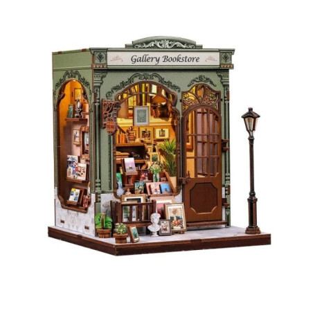 Maqueta Sujeta Libros Kit Miniature House Gallery Bookstore 20 x 16 cm