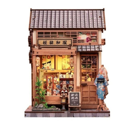 Maqueta Sujeta Libros Kit Miniature House Sakura O Kimono Shop 19 x 14 cm